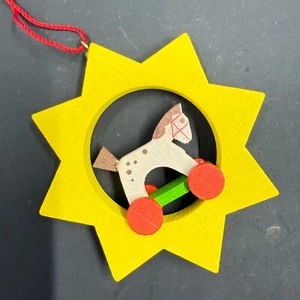 CHRISTIAN ULBRICHT ROCKING HORSE IN STAR 2.25" ORNAMENT GERMANY - Picture 1 of 2