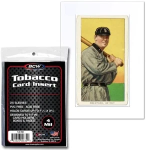 BCW Tobacco Card Insert Sleeves - 25ct | Protect & Store Your Tobacco Cards - Picture 1 of 1