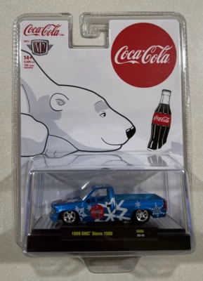 NEW 2023 M2 Machines Christmas Coca-Cola SK08 23-19 1989 GMC Sierra 1500 Blue - Image 1 of 2