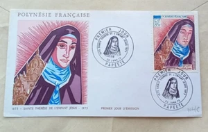 FRENCH POLYNESIA 1973 ILLUSTRATED SAINT THÉRÈSE 85 F STAMP FIRST DAY COVER - Picture 1 of 1