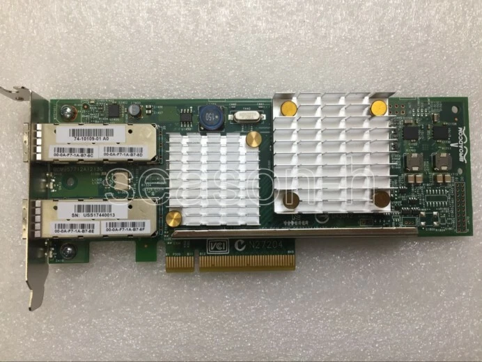 cisco 74-10109-01 BCM957711A1113G 10GbE Dual Port netowrk card  Card LP - Image 1 of 4
