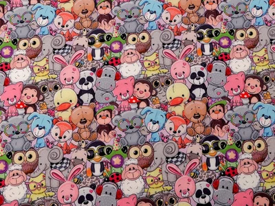 Softshell Digital Softshell mit Kunstlammfell Bär Fuchs Hase Affe Ente 0,5m - Bild 1 von 3