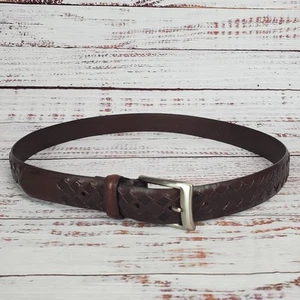 Braided Brown Leather Belt Size 36 Medium Unisex Western Country Cowboy Cowgirl - Picture 1 of 9