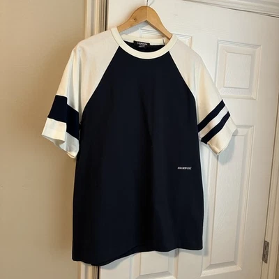 Рубашка мужская Calvin Klein 205W39NYC средняя темно-синяя белая сделано в Италии реглан в полоску футболка - Изображение 1 из 4