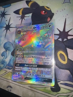 Pokémon Umbreon GX TCG Sun & Moon Holo Card 154/149 Secret Rainbow Rare - Image 1 of 4