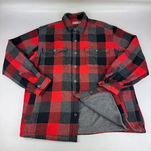 Duluth Trading Mens Size L Shacket Flapjack Fleece Lined Flannel Shirt Jacket - Picture 1 of 8