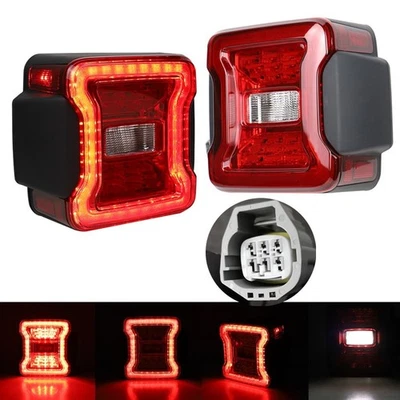 Luzes traseiras de LED vermelhas L&R lâmpadas de montagem de giro de freio para Jeep Wrangler JK 2007-2017 - Imagem 1 de 4