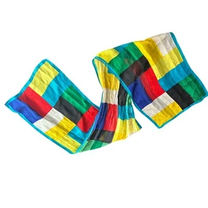 Sciarpa collo astratto brillante anni 90 - Oscar De La Renta - 100% seta - qualche segno di usura - Foto 1 di 7