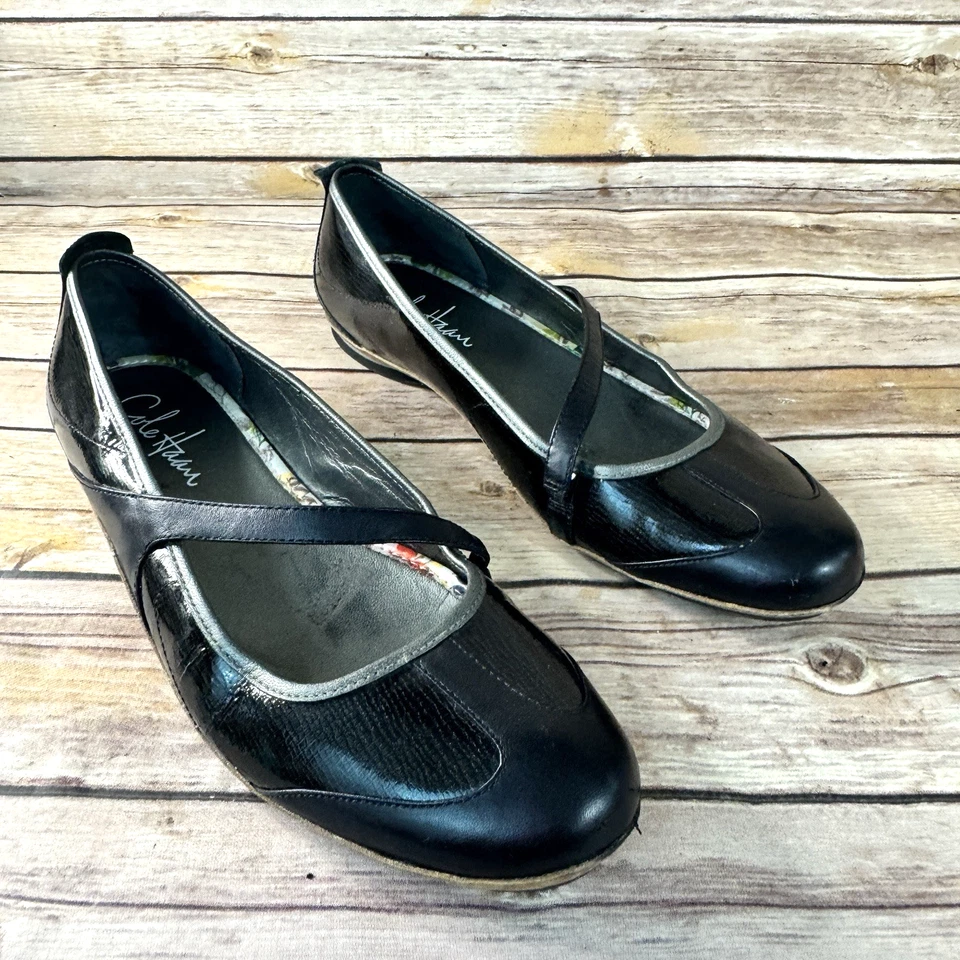Cole Haan Womens Black Patent Leather Mary Jane Ballet Flats 8AA - Image 1 of 4