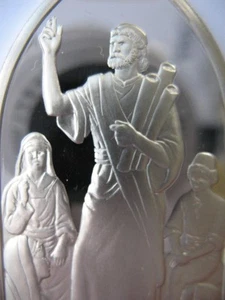 1 OZ.STERLING (PETER I) CHRISTIAN LIFE BOOKS OF THE BIBLE SILVER BAR INGOT+GOLD - Picture 1 of 9