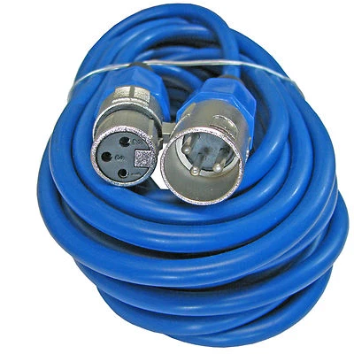 25 FT foot 3 pin XLR male to female mic microphone audio extension cable BLUE - Image 1 of 2