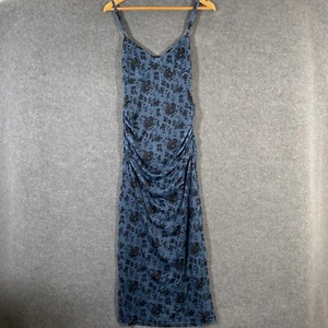 Princess Polly Dress Womens 10 Maternity Blue Maxi Ruched Formal Evening NEW - Picture 1 of 14
