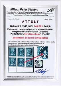 SELTENER Plattenfehler Christbaumkerze Postfrisch ** 6er Block Geprüft 748 I - Picture 1 of 4
