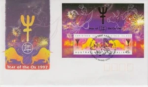 Christmas Is. - Year of the Ox (AP M/S FDC) 1997  - Picture 1 of 1