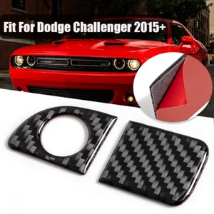 For Dodge Challenger Carbon Fiber Co~Pilot Storage Box Handle Sticker Trim 15~21 - Picture 1 of 13
