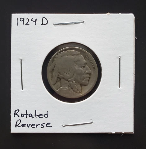 1924 D Buffalo Nickel Rotated Reverse Error Cover