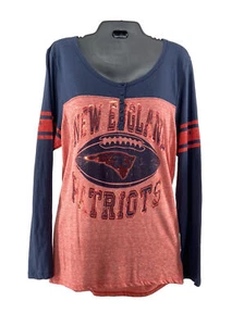 NFL Team Apparel - Graphic New England Patriots Long Sleeve Henley -- Damen XL - Bild 1 von 4