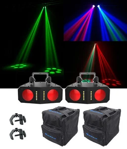 2) Chauvet DJ Duo Moon Moonflower/Strobe Sound-Activated Effect Lights+Clamp+Bag - Picture 1 of 10