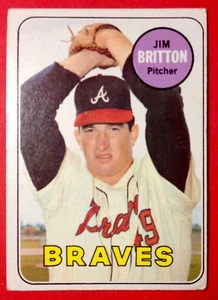 1969 Atlanta Braves Jim Britton VINTAGE Topps #154 Baseball Card Glavine Smoltz - Picture 1 of 2