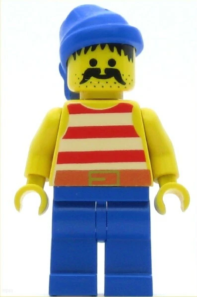 LEGO Piratas Minifigura Pirata Rojo Blanco Rayas Camisa (Genuino) Foto 1 de 1