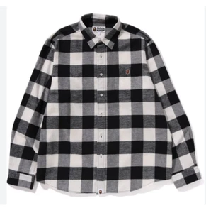 a bathing ape college block check relaxed fit shirt NEW large - Picture 1 of 10