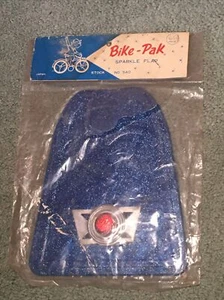 Vintage Bicycle Mud Flap Rare Blue Sparkle With Reflector Cruiser Schwinn - Picture 1 of 7