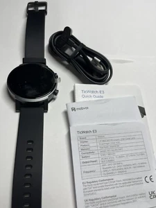 Mobvoi TicWatch E3 47mm Polycarbonate Case with Silicone Strap - Panther Black - Picture 1 of 7