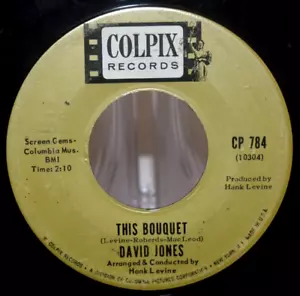 David Jones (Monkees) - THIS BOUQUET / WHAT ARE WE GOING TO DO - Colpix 45 VG - Picture 1 of 3