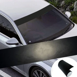 Matte Black Window Visor Sun Strip Vinyl Sticker DIY For Car Front Windshield - Bild 1 von 12