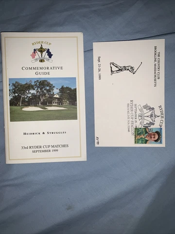 Rare 1999 Ryder Cup Commemorative guide and 1st day post card  Brookline Mass Cover