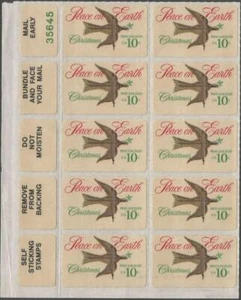 Block of 10 - Scott 1552 - 10 cent - Peace on Earth - 1974 - Precancelled - MNH - Picture 1 of 1
