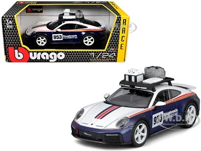 PORSCHE 911 DAKAR #953 "ROUGHROADS" AZUL Y BLANCO 1/24 DIECAST POR BBURAGO 28029 Foto 1 de 4