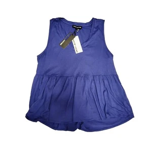 DKNY Jeans Jeans Peplum Hem Sleeveless Top Women's Size Large New With Tags - Picture 1 of 9