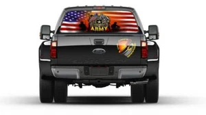 American Flag Patriotic Soldiers Rear Window Perforated Graphic Decal Vinyl - Picture 1 of 4