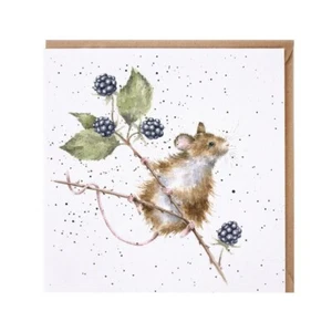 Wrendale Designs Mouse Blank Greeting Card - Brambles By Hannah Dale - Picture 1 of 2