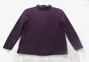 Croft & Barrow Petite Fleece Sweatshirt Damen PM lila geometrisches Muster - Bild 1 von 11
