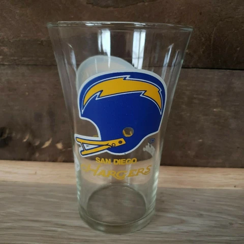 Rare Vintage SAN DIEGO CHARGERS Collectible 5.5" Tall Drink Glass Cover
