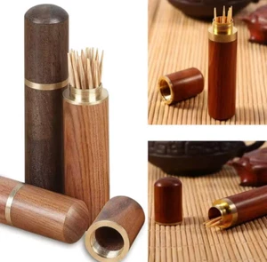 Holz Zahnstocherspender Zahnstocherbox Aufbewahrungsbehälter Zahnstocherhalter - Bild 1 von 3