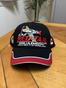 CAF Red Tail Squadron Cap Hat Tuskegee Airmen WW2 Pilot Airplane Adjustable  - Picture 1 of 4