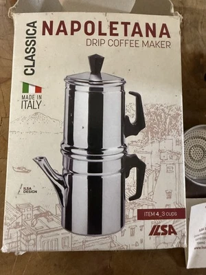 Olla espresso abatible Ilsa Napolitan Classica Napoletana Caffettiera 3 - 4 tazas Foto 1 de 4