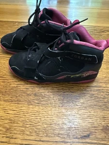 Jordan 8 Retro GS Shoes Youth Size 3Y Black Pink Sneakers 488440-008 Basketball - Picture 1 of 9