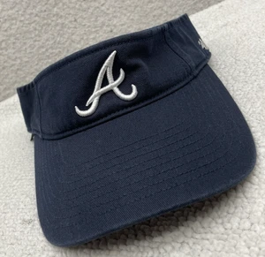 '47 Brand Atlanta Braves Visor Mens Navy Blue Baseball MLB OSFM Hook Loop - Picture 1 of 7