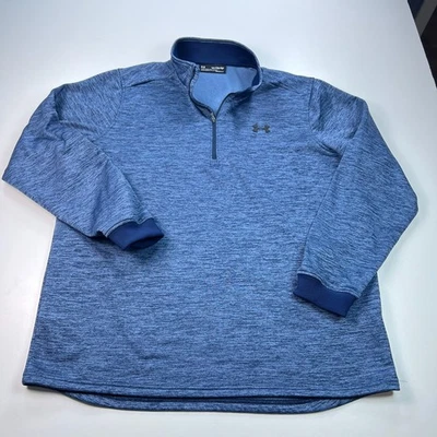 Suéter Suéter Under Armour 1/4 Cremallera Para Hombres 2XLT XXLT Azul Polar Cuello Simulado Foto 1 de 4
