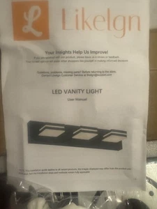 3-Light Black Aluminum LED Vanity Light with Frosted Acrylic Shade - Picture 1 of 3