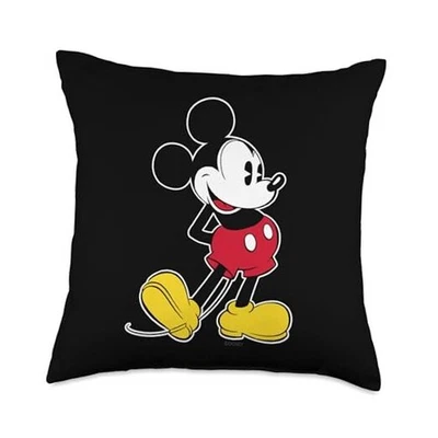  Almohada negra de pose clásica de Mickey Mouse 18x18 Foto 1 de 4