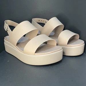 CROCS Women's Brooklyn Platform Sandal Beige. Never Worn - Picture 1 of 9