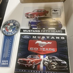 Der ultimative Mustang 60 Jahre Paket Ein Thermometer und 2 Mustang, schlanke Schilder - Bild 1 von 4