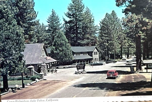 Postkarte Camp Richardson schöne Campingplätze Lake Tahoe, Kalifornien ohne Post Vintage - Bild 1 von 2