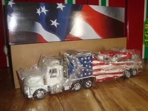 TAYLOR MADE TRUCKS TMT 18219 AMERICA USA CAR CARRIER TRUCK W/LIGHTS & SOUND NEW! - Picture 1 of 4