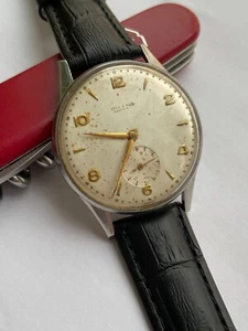 RARO RELOJ BEATIFUL c.1950 Ulysse Nardin para hombre 35 mm TODO acero ORIGINAL - Imagen 1 de 12